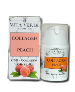 Collagen Peach Cream mit pflanzlichem Collagen. Anti-aging Produkt.
